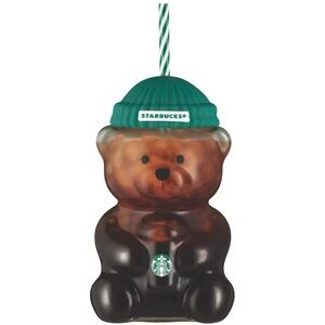 Starbucks Bear Ornament with Green Beanie